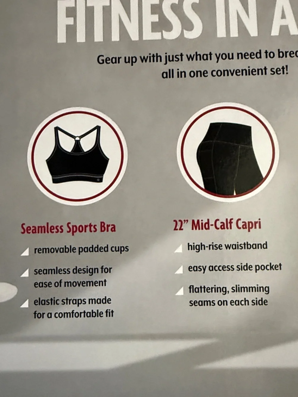 New in Box Bally Total Fitness fitness in a box 3 items set size medium black
